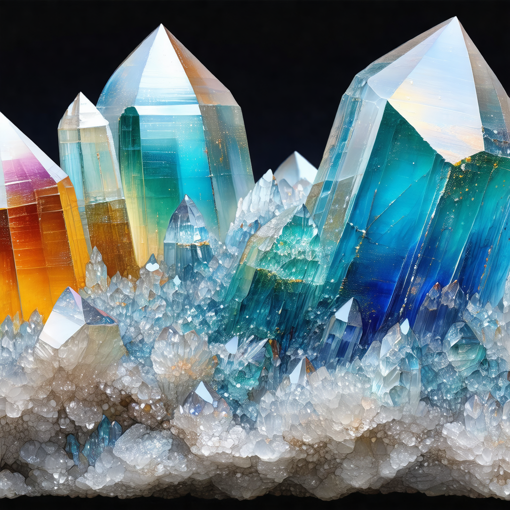 Beautiful display of crystals and rocks, showcasing a var...