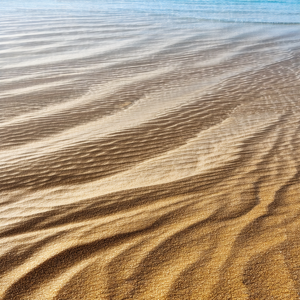 Beach with a sandy shore and a body of water in the backg...