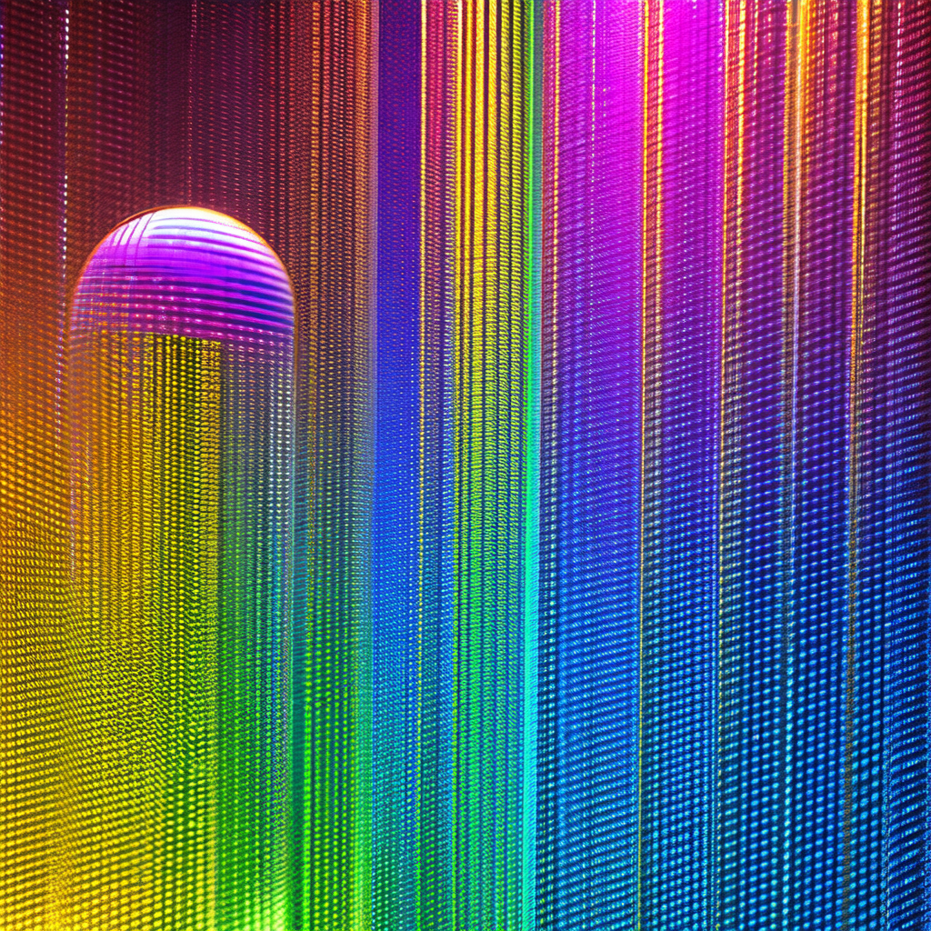 Colorful, rainbow-like background with a large, round, br...