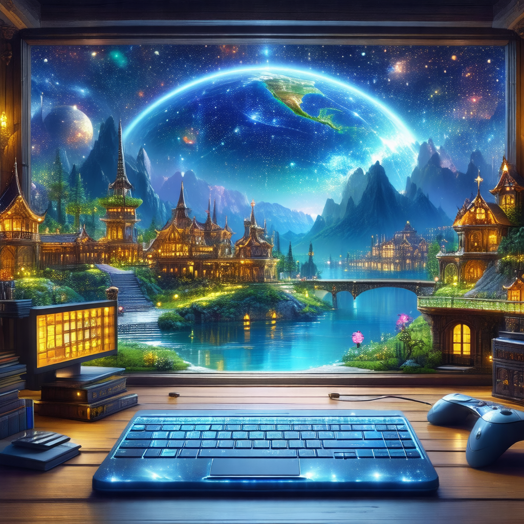 Computer desk with a keyboard and a mouse placed on it