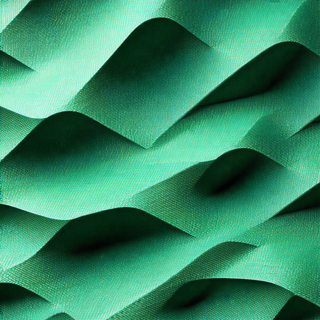 Large, curved surface with a green color