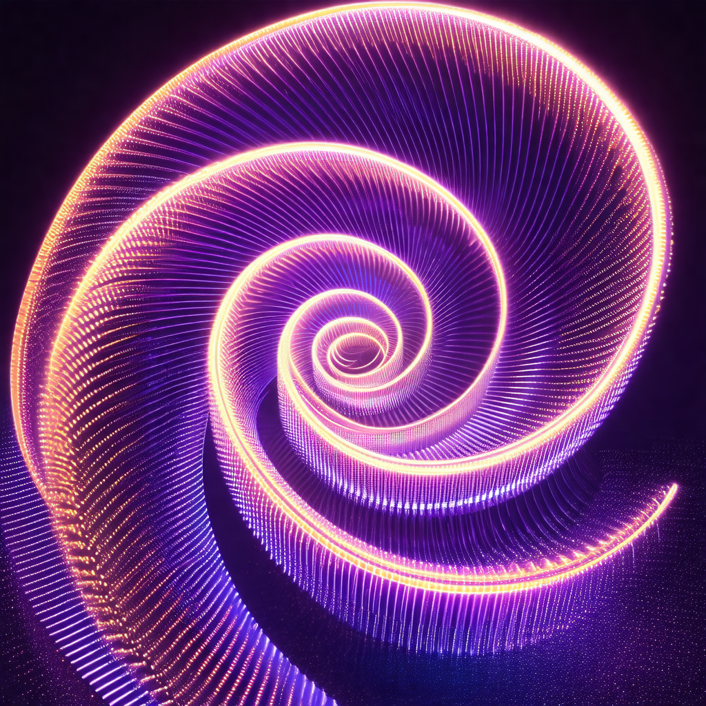 Spiral-shaped light source, possibly a neon light or a li...