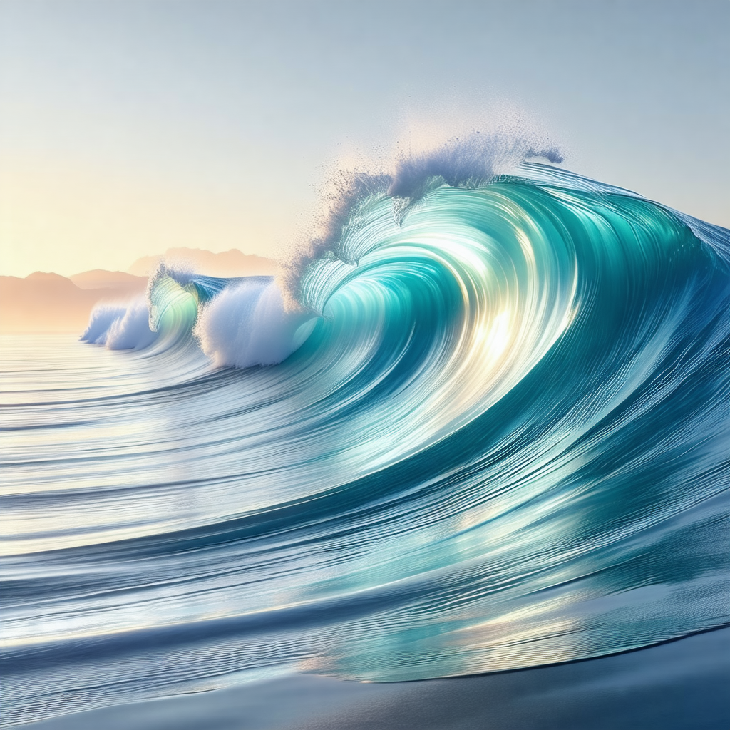 Large wave crashing into the ocean, creating a beautiful ...