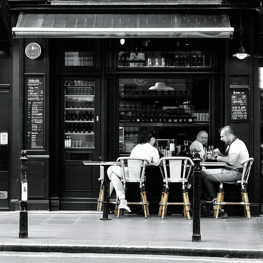 Group of people sitting at a bar, enjoying their time tog...