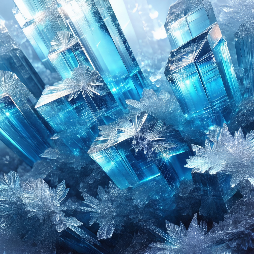 Large, blue crystal structure with a few smaller blue cry...