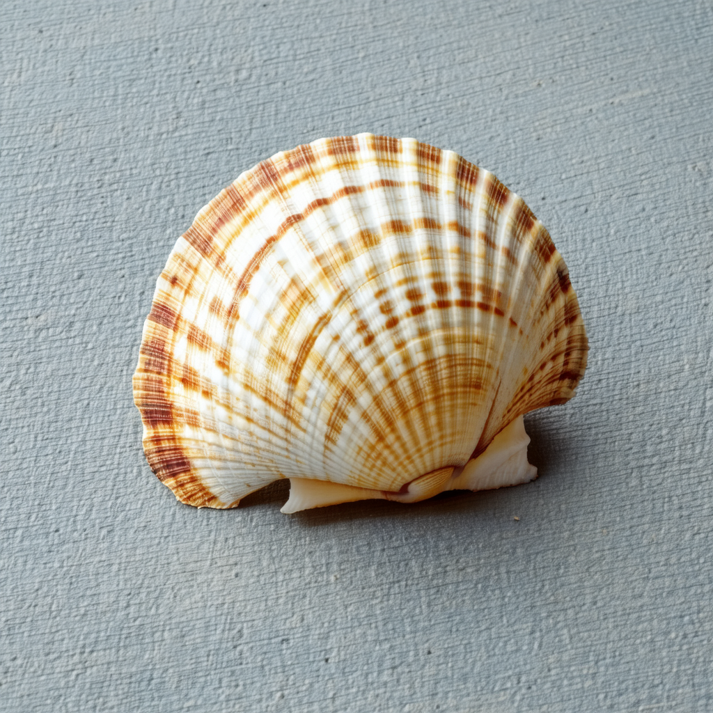 Beautiful shell, possibly a seashell, lying on a concrete...