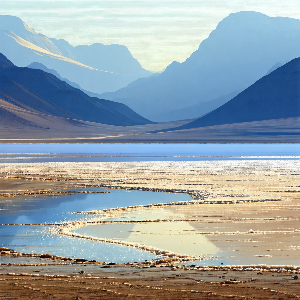 Beautiful mountain range with a large body of water in th...