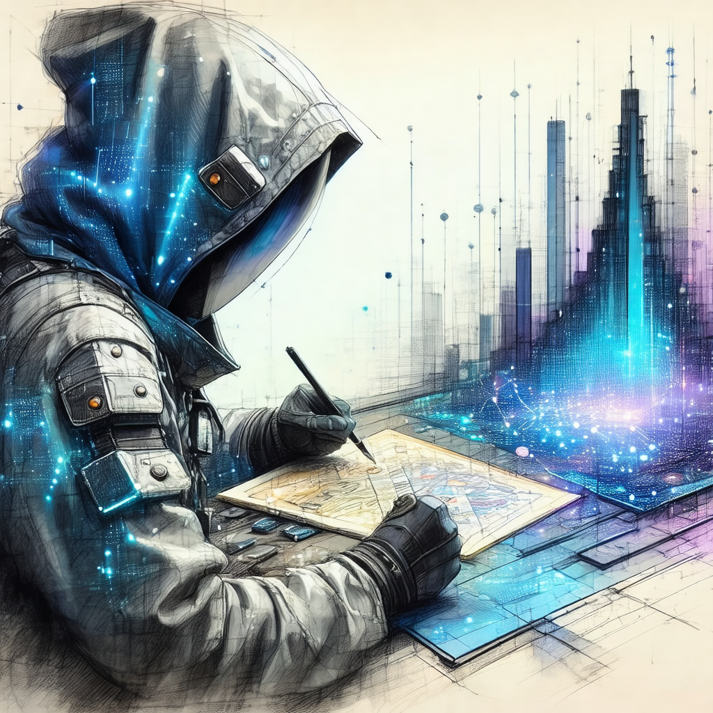 Person wearing a hooded jacket, sitting at a table and dr...