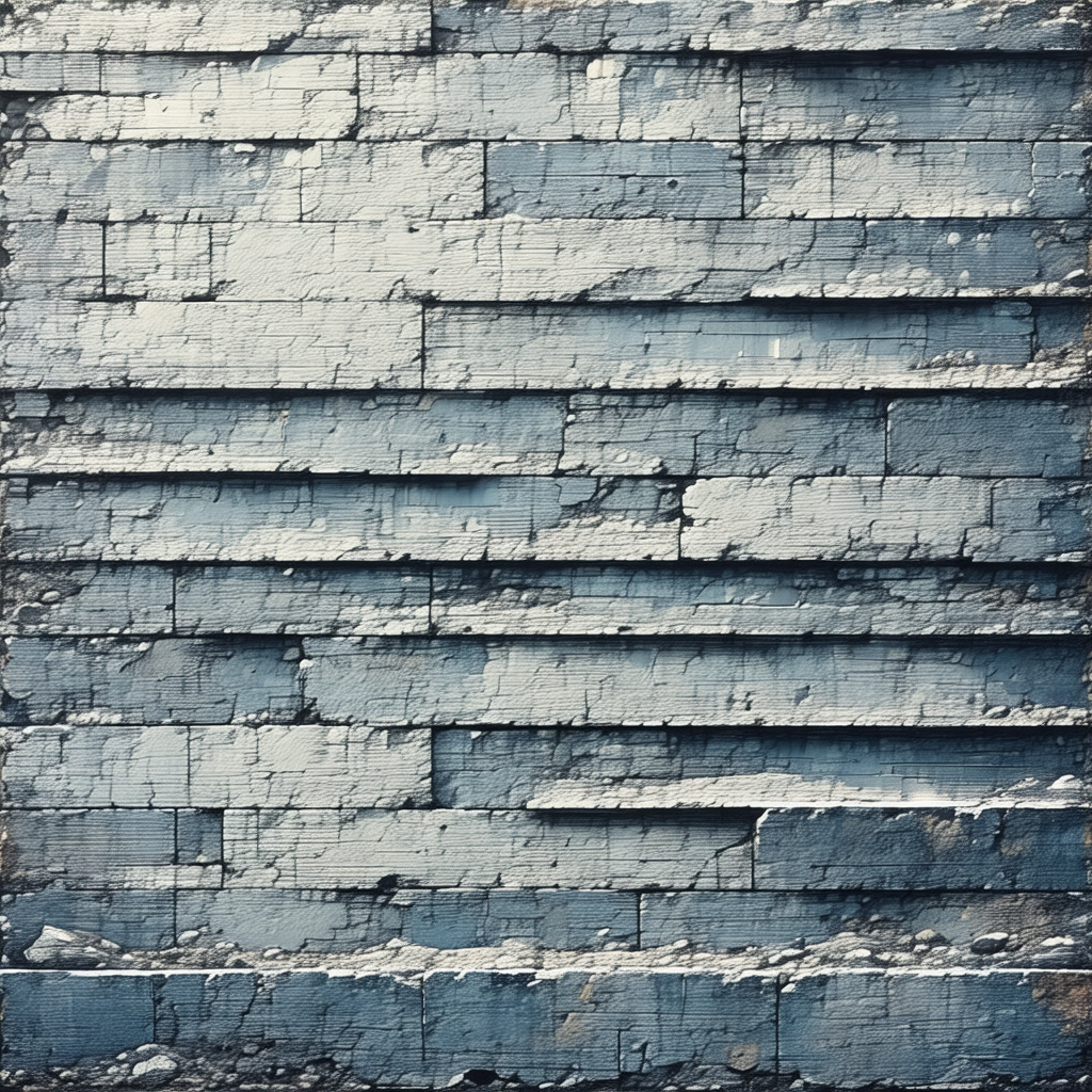 Large, blue brick wall with a few cracks in it