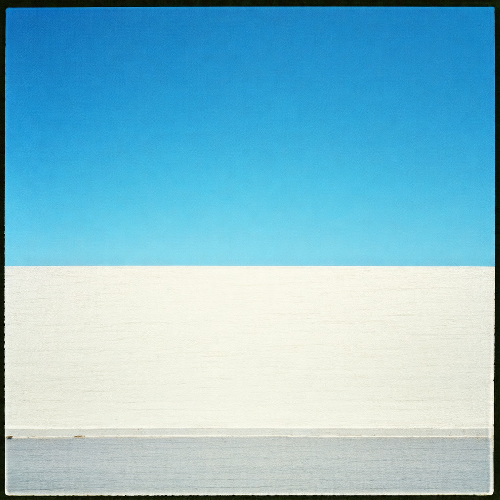 Large white wall with a blue sky in the background