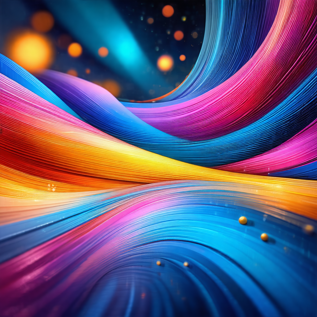 Colorful and vibrant painting of a swirling, flowing, and...