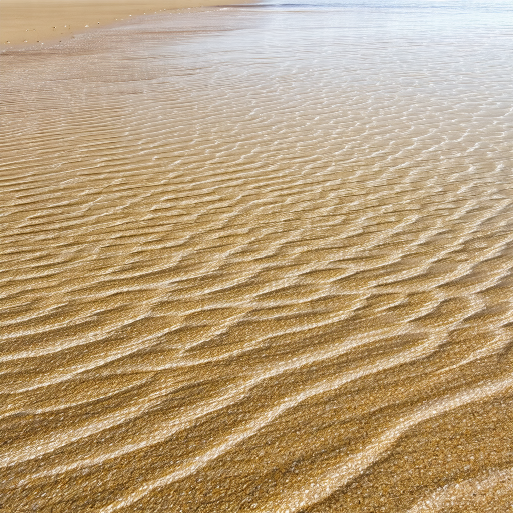 Beach with a sandy shore and a body of water in the backg...