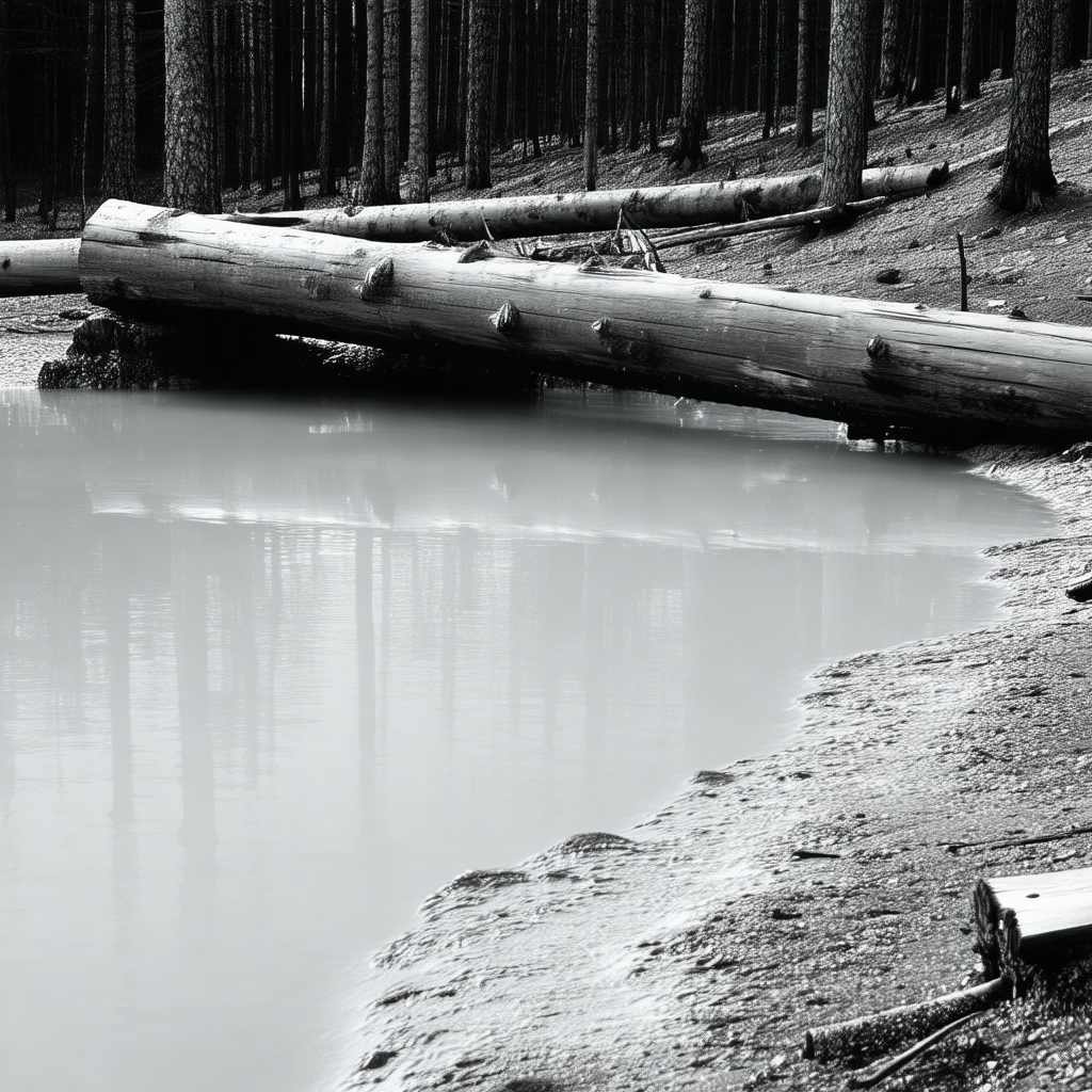 Serene scene of a lake surrounded by trees
