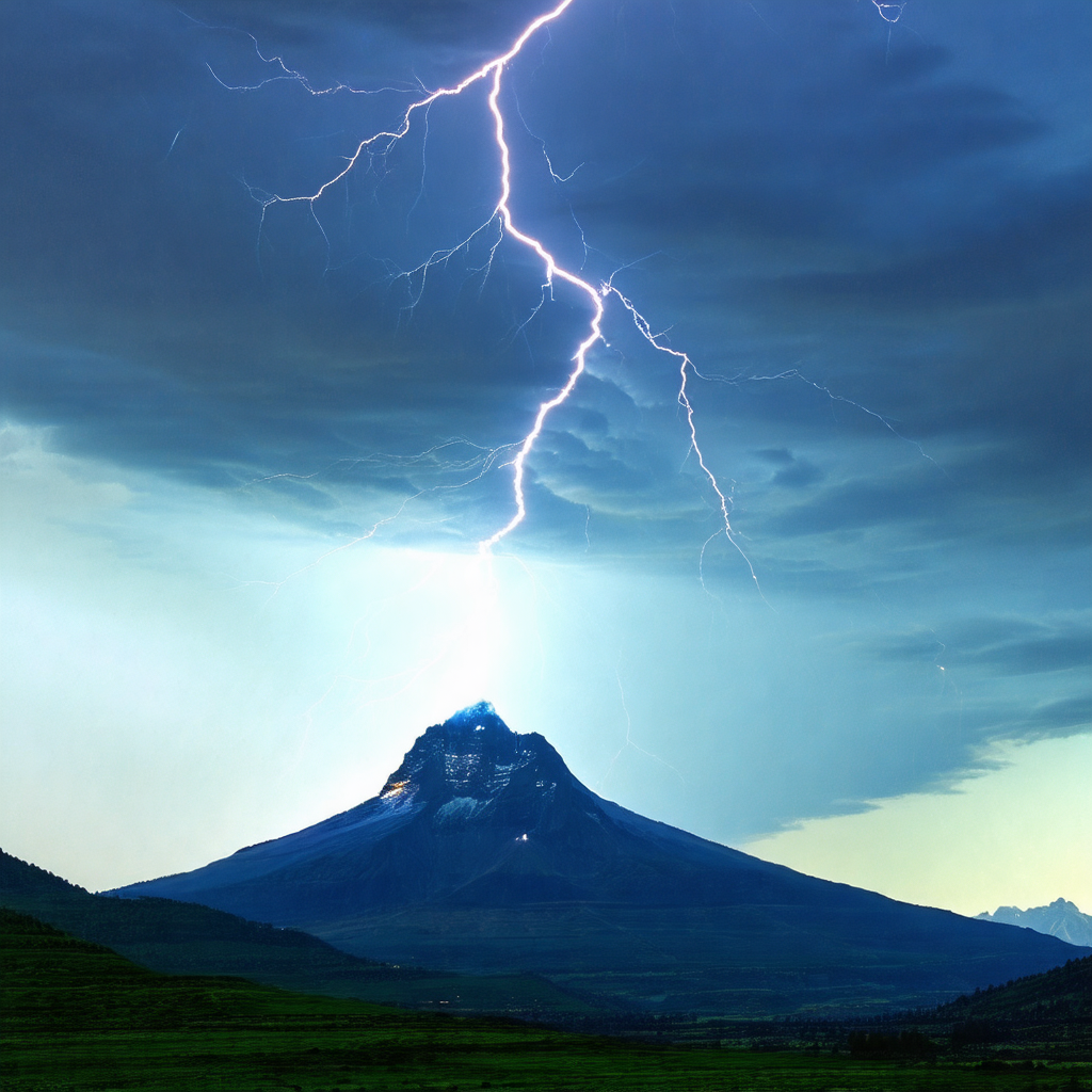 Captures a beautiful scene of a lightning bolt striking a...