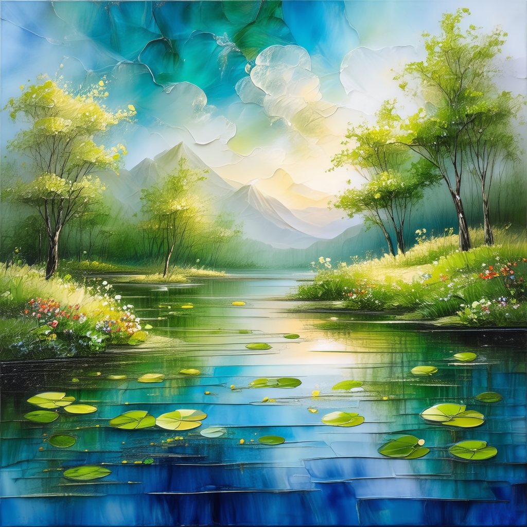 Serene scene of a lake surrounded by trees