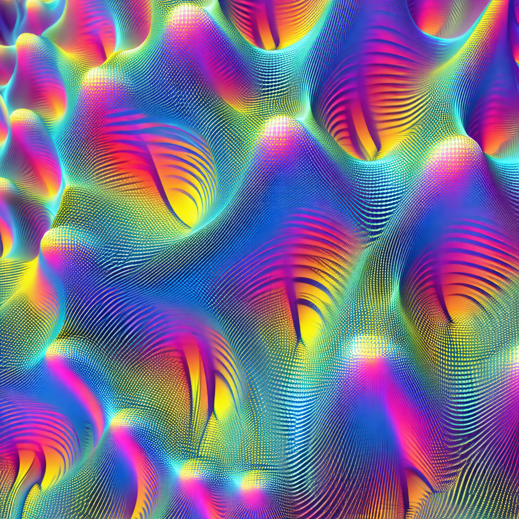 Vibrant and colorful display of a three-dimensional objec...