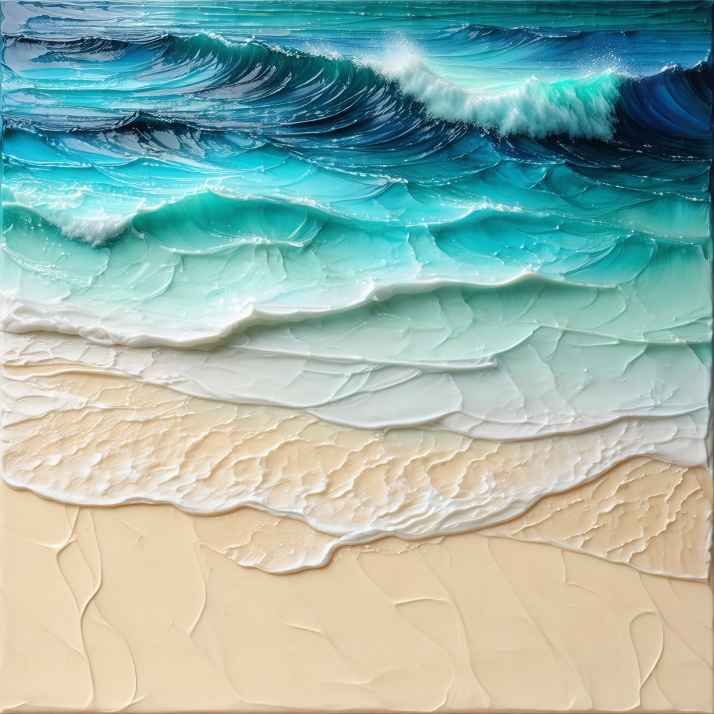 Beautiful painting of a beach scene
