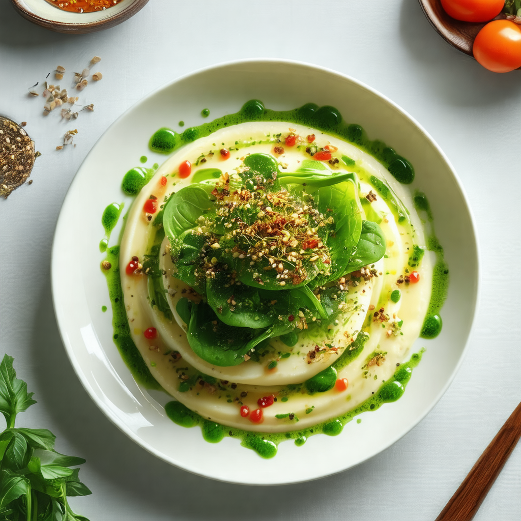 White plate filled with a delicious meal