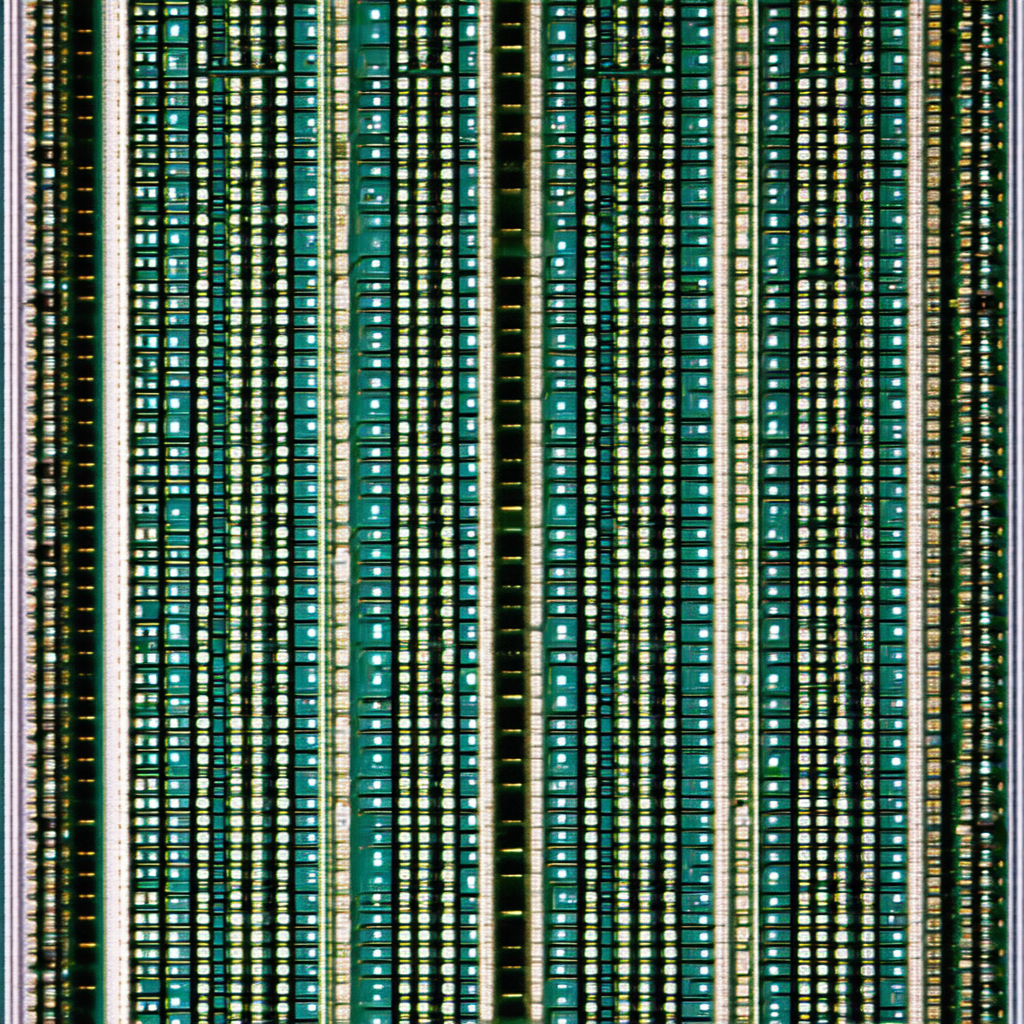 Close-up of a row of green and blue squares