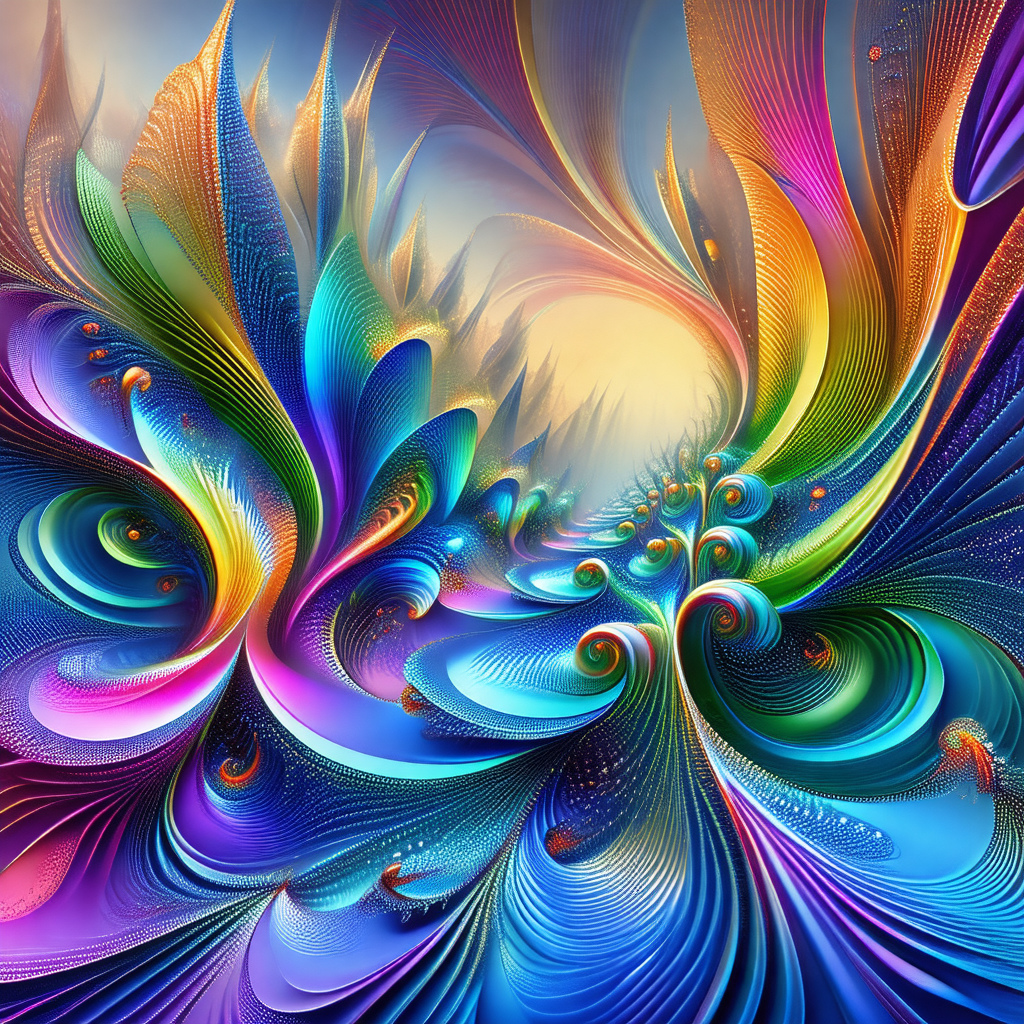 Colorful and vibrant painting of a forest