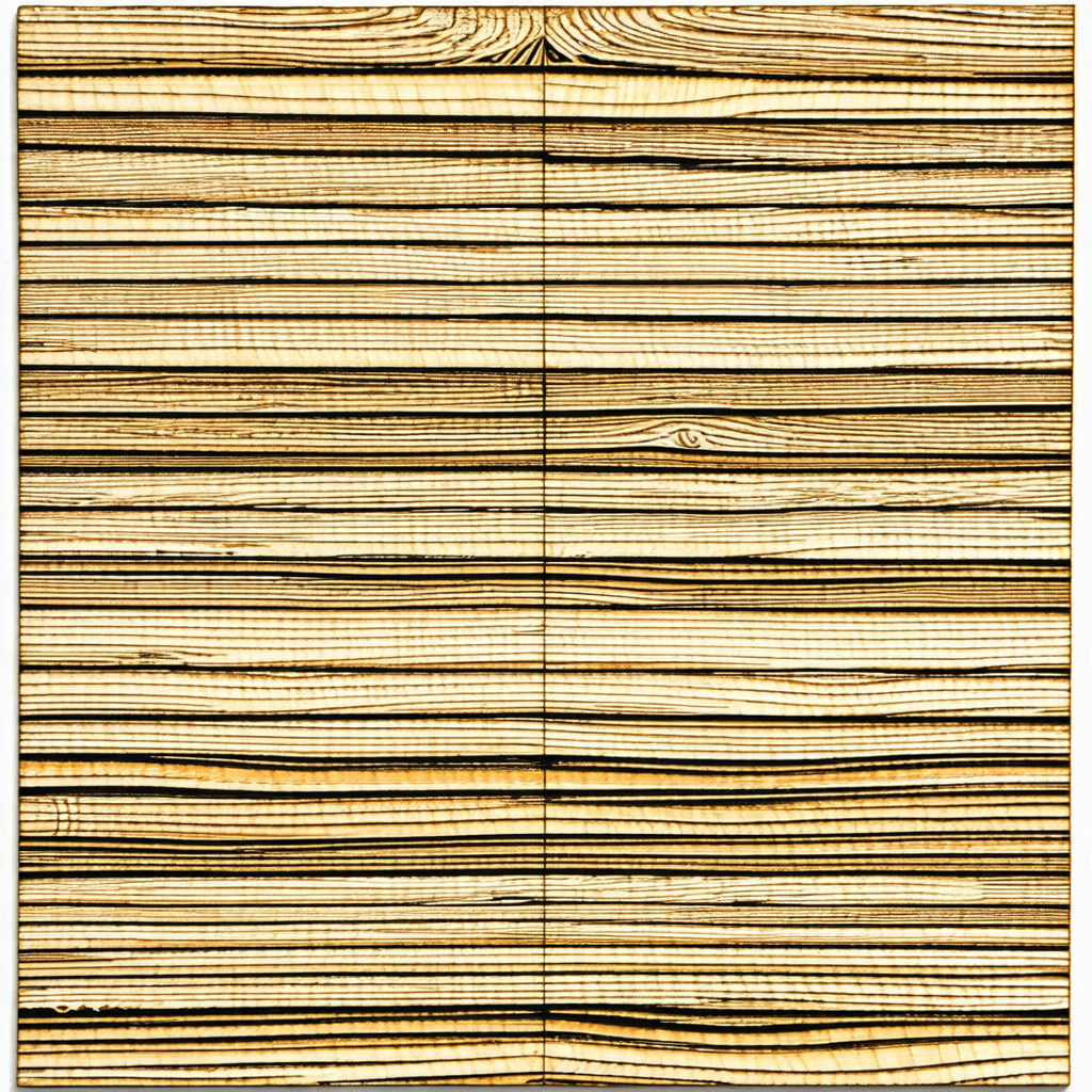 Wooden wall with a striped pattern