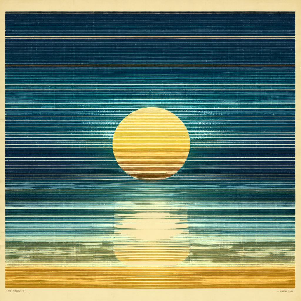 Beautiful sunset over a body of water, with the sun setti...