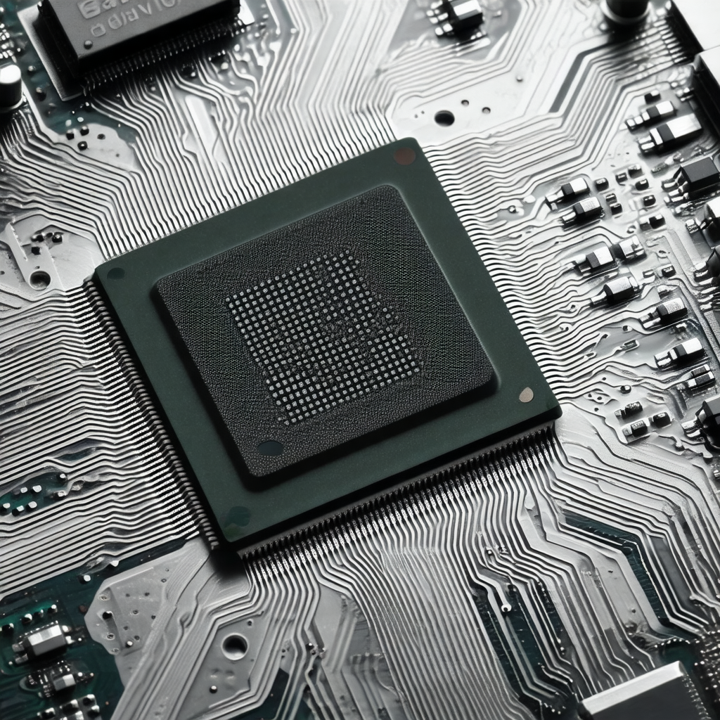 Close-up of a computer chip, which is the central compone...
