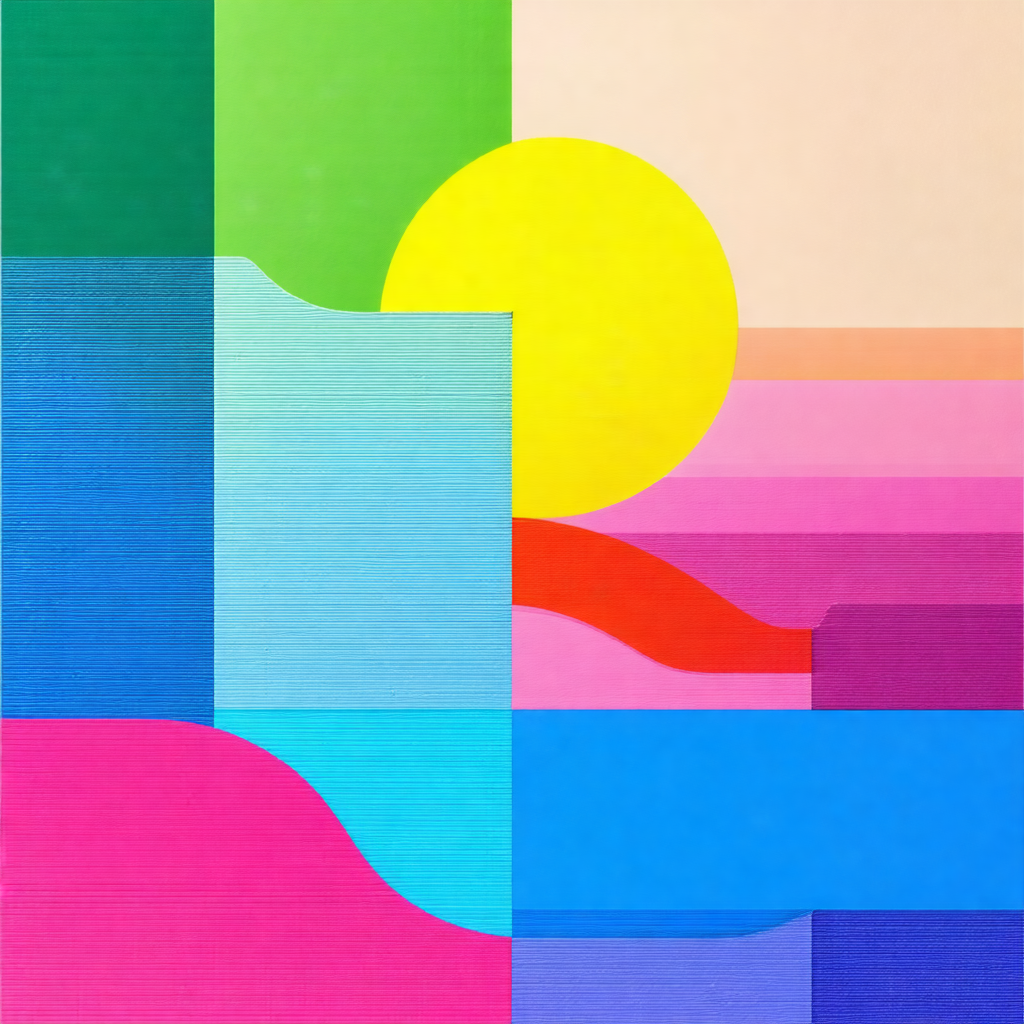 Colorful painting of a sunset