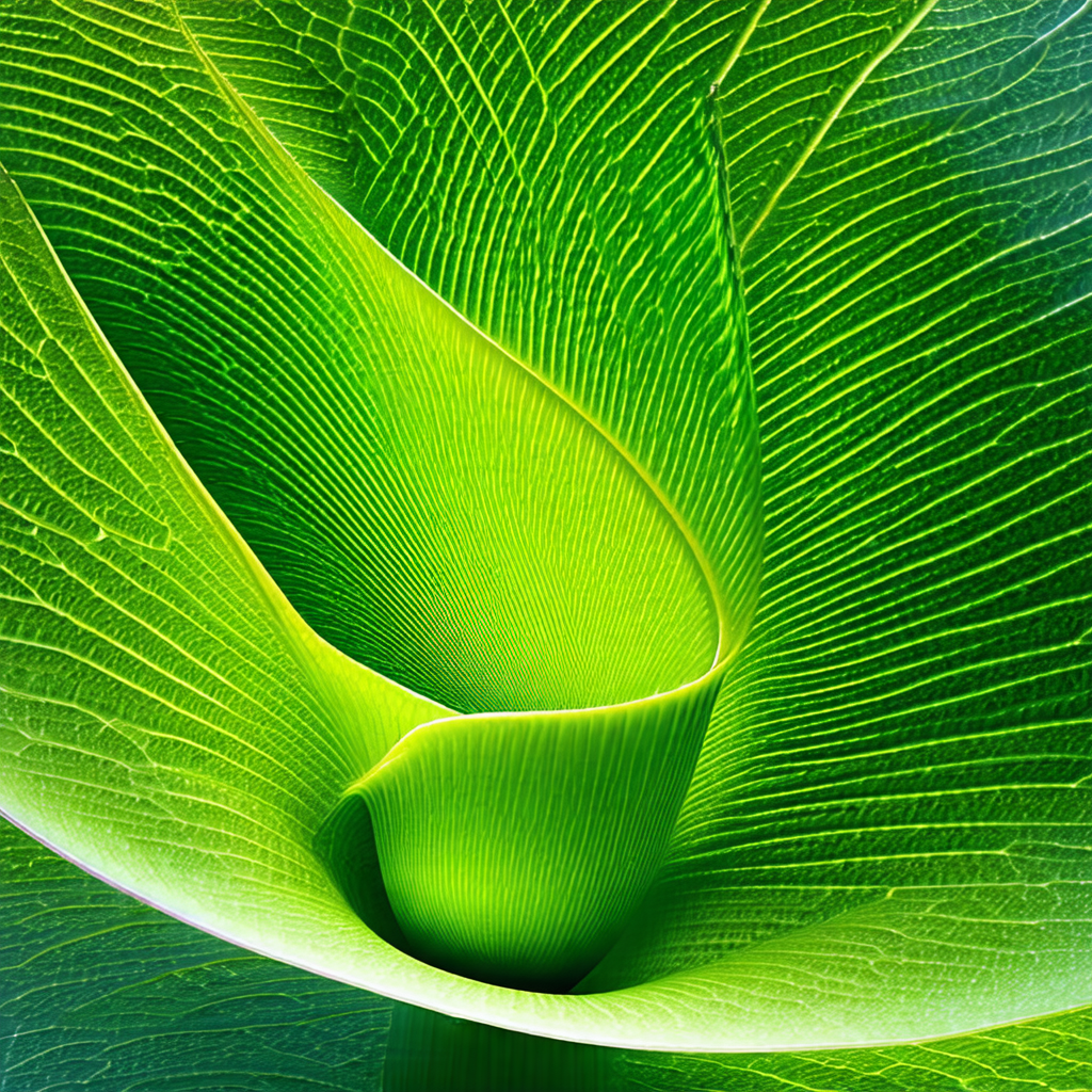 Close-up of a large green leaf, possibly a banana leaf, w...