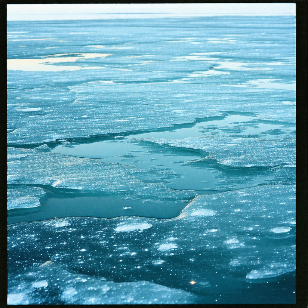 Large body of water, likely an ocean, with a vast expanse...