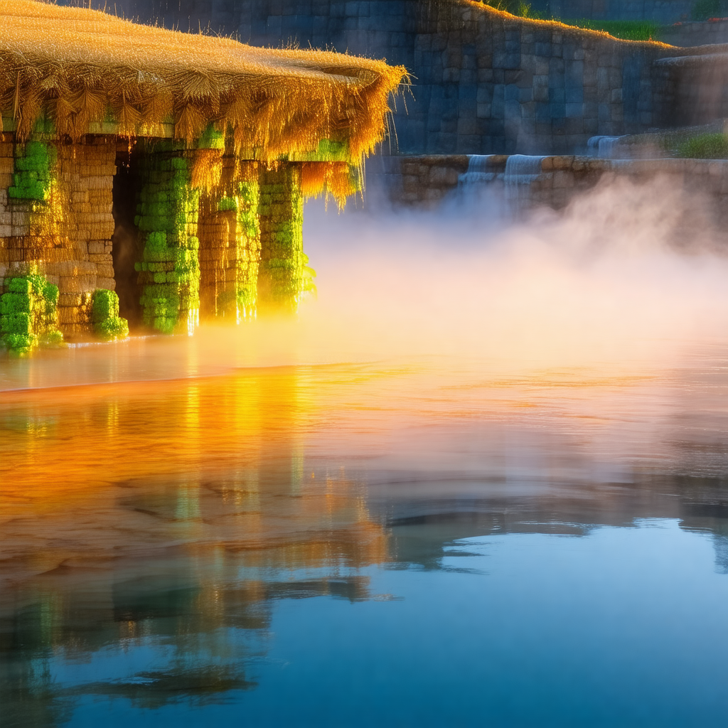 Beautiful waterfall with a misty, foggy atmosphere surrou...
