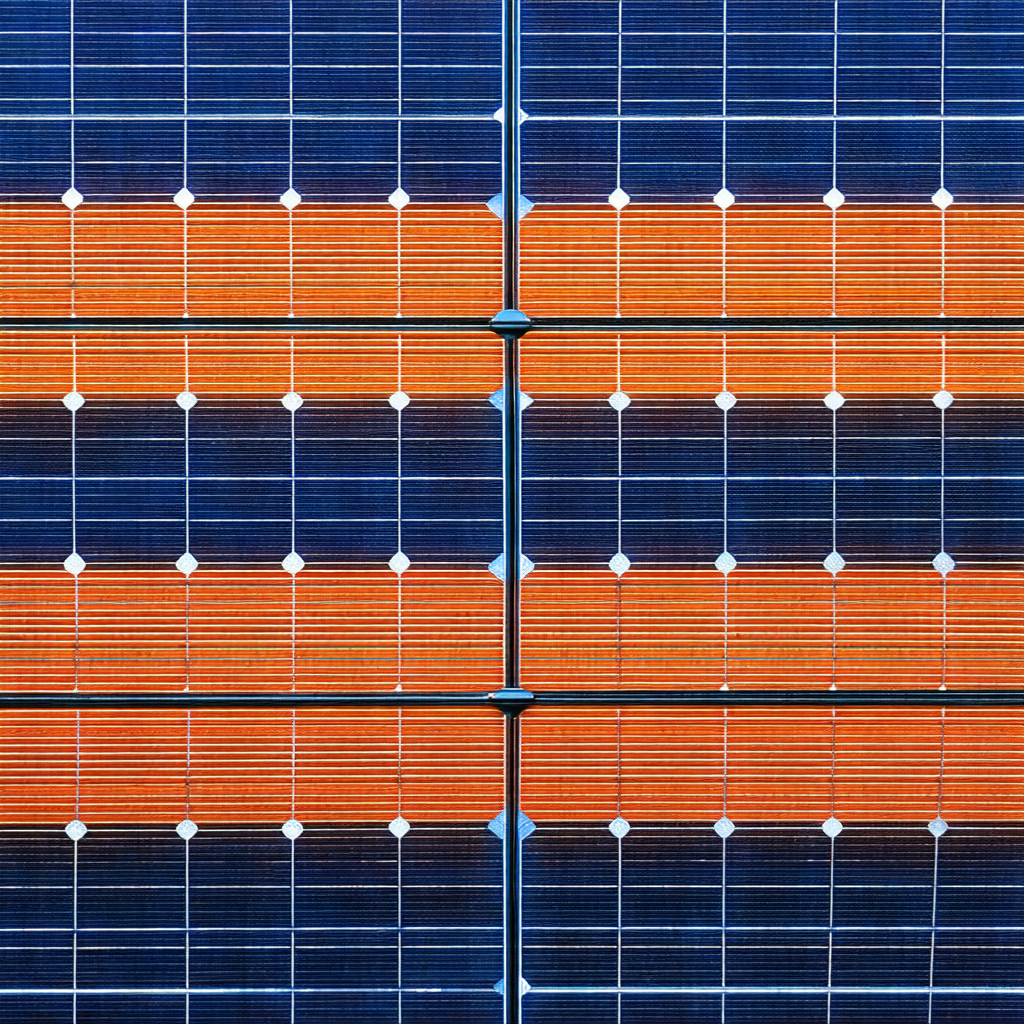Large solar panel with a blue background