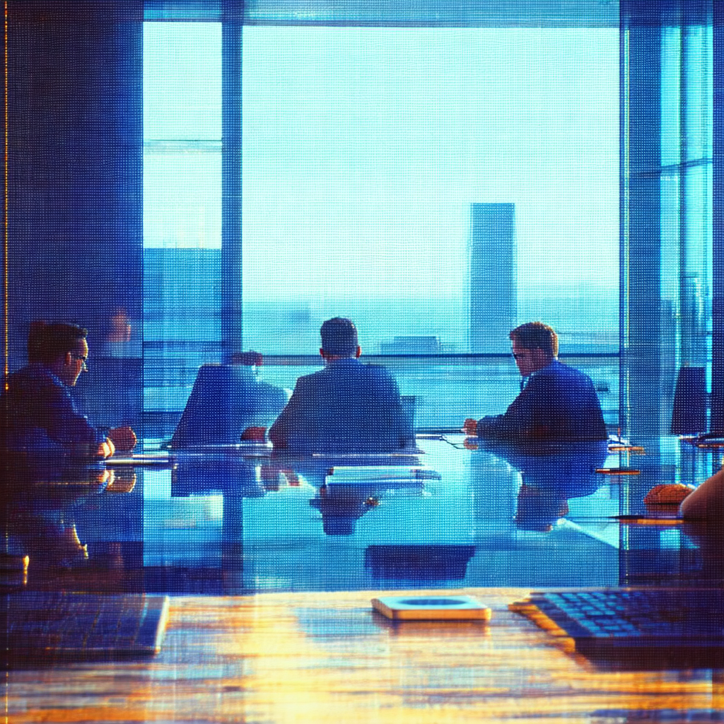 Group of people sitting around a large conference table