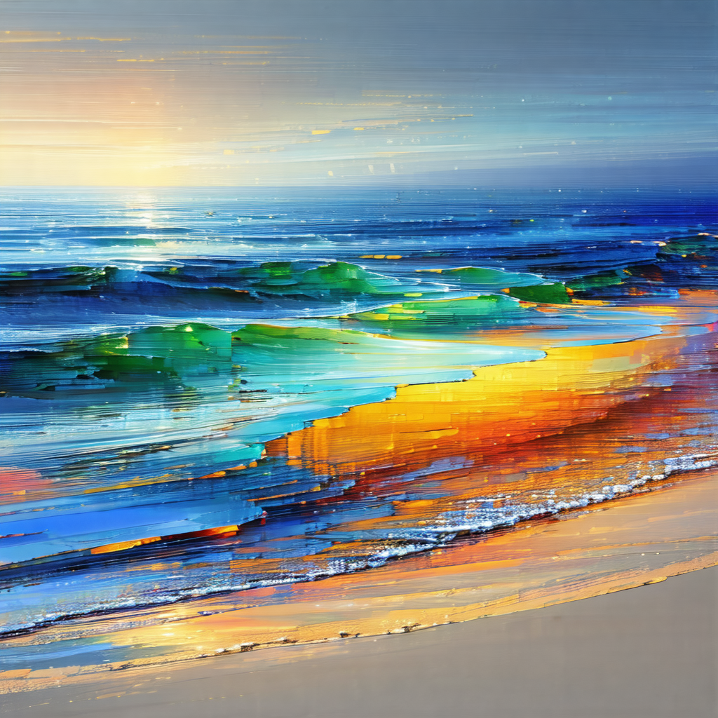 Painting of a beautiful beach scene