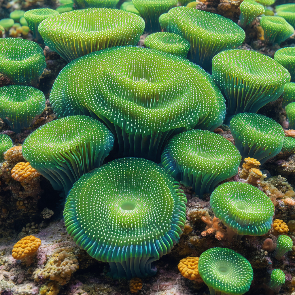 Vibrant underwater scene with a variety of colorful coral...