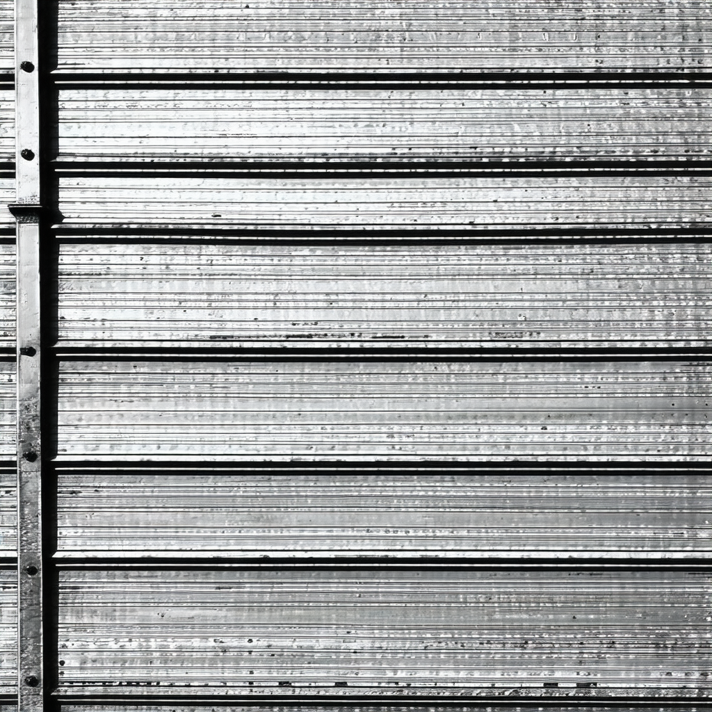 Large, industrial-looking building with a row of metal doors