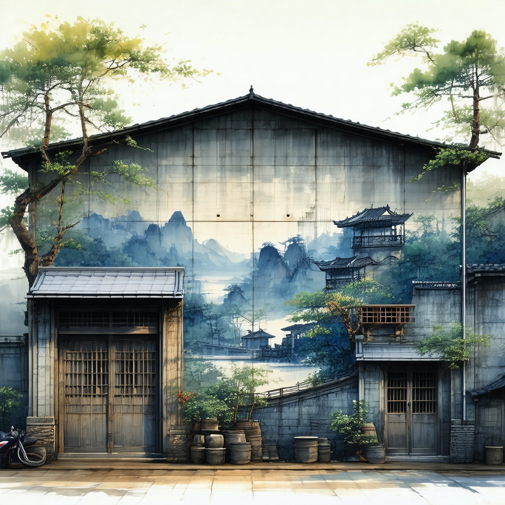 Large building with a mural painted on its side