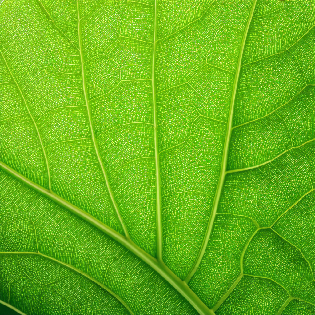 Close-up of a leaf, possibly a banana leaf, with a green ...