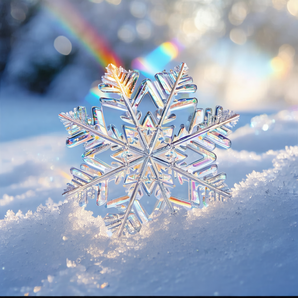 Beautiful snowflake ornament, made of glass, sitting in a...