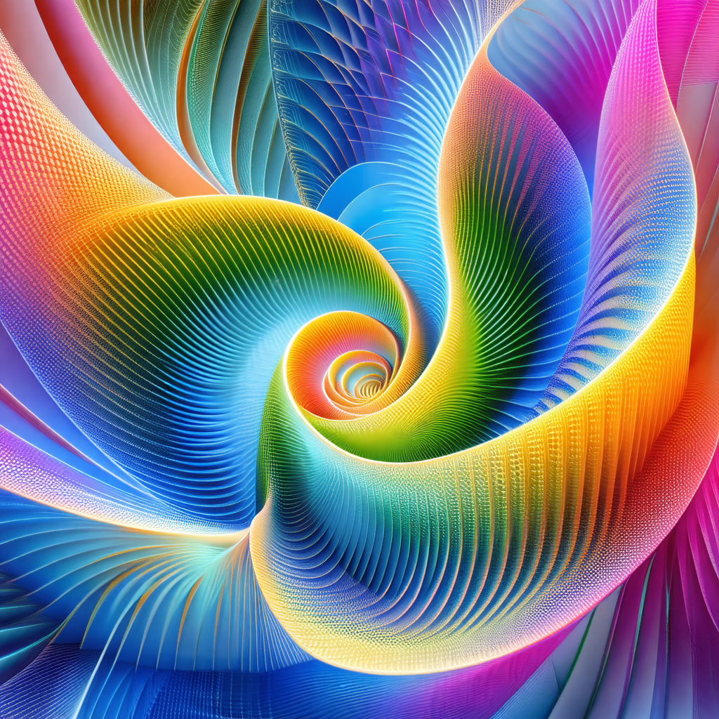 Vibrant and colorful spiral design, likely a piece of art...