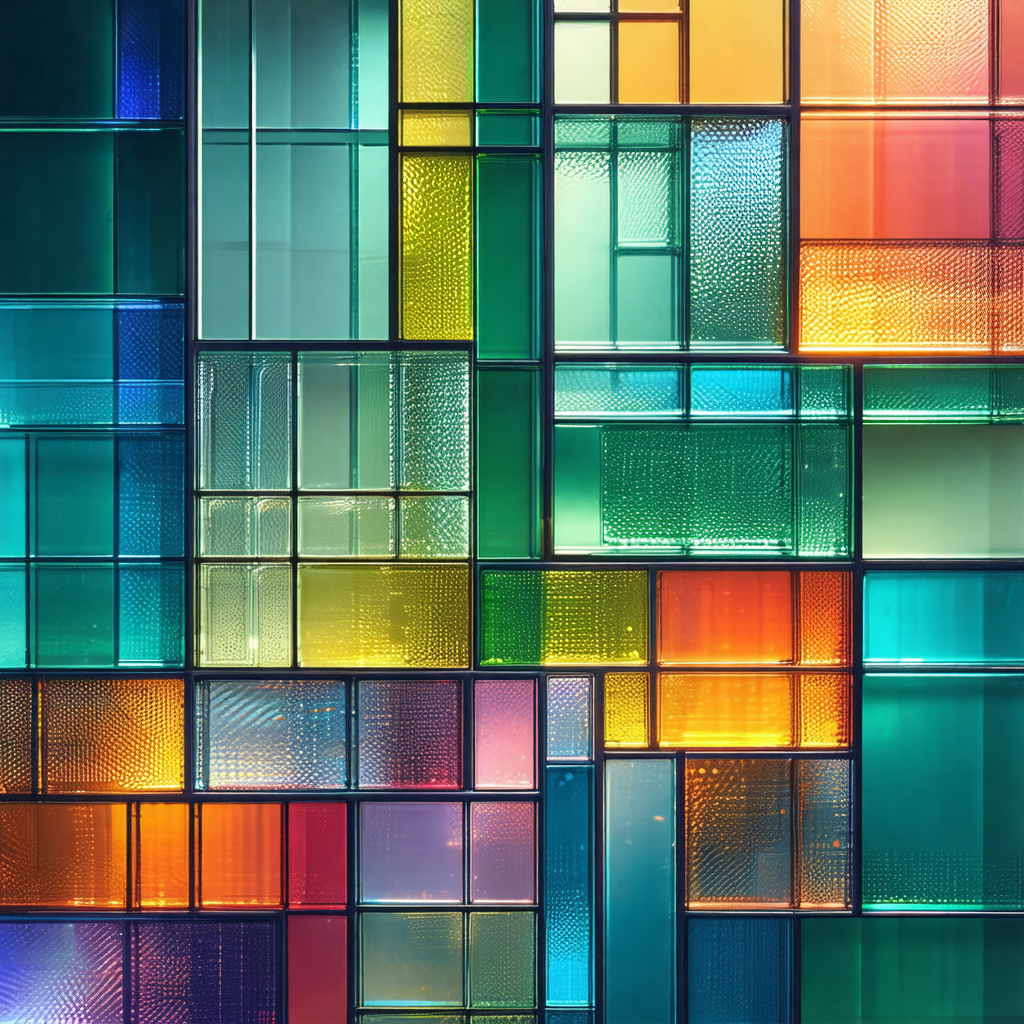 Close-up of a colorful stained glass window