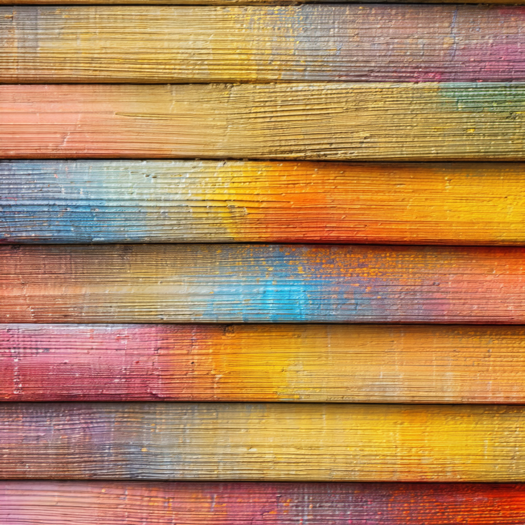 Colorful wooden wall with a variety of colors, including ...