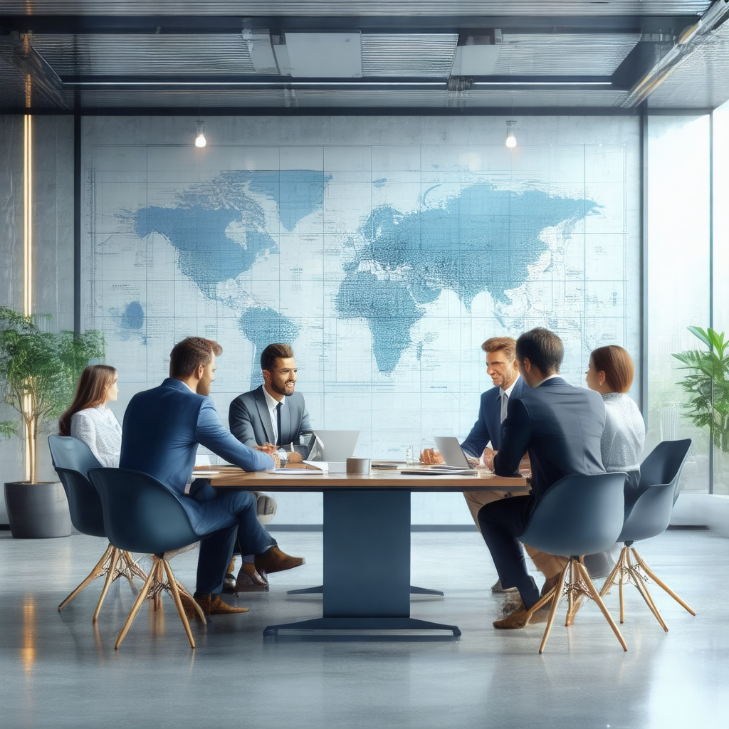 Group of people gathered around a large wooden table in a...
