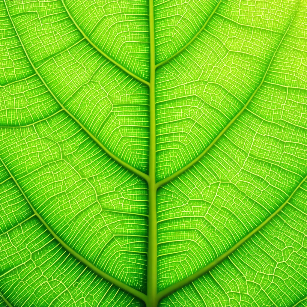 Close-up of a large green leaf, possibly a banana leaf, w...