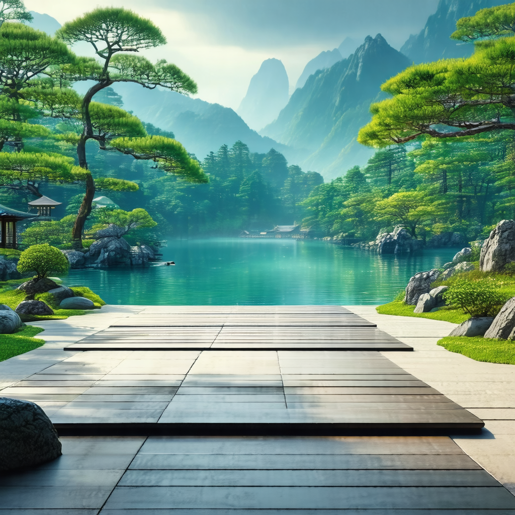 Beautifully drawn illustration of a serene scene featurin...