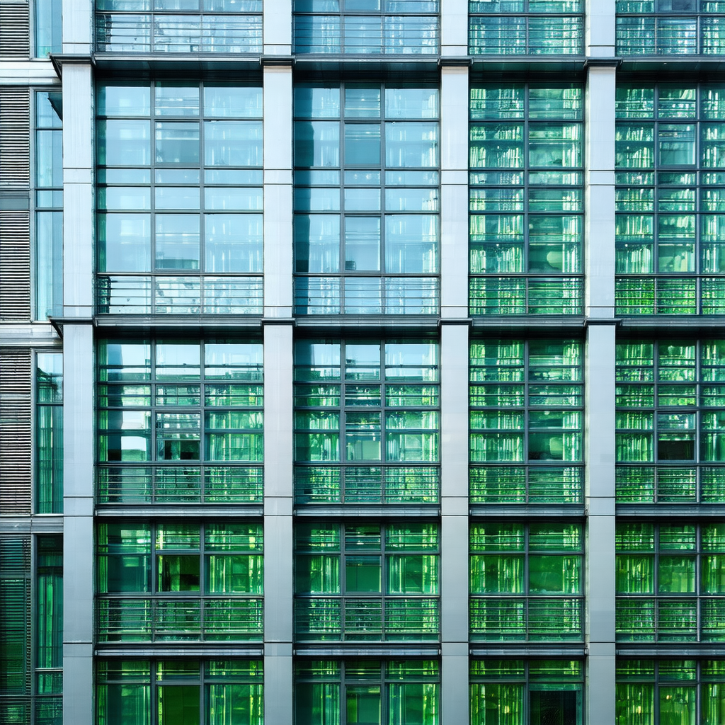 Large, modern building with many windows