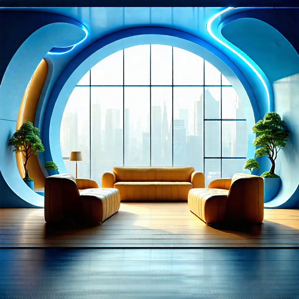 Tech Editorial Photography: Futuristic Tech Startup Office With Large, Modern