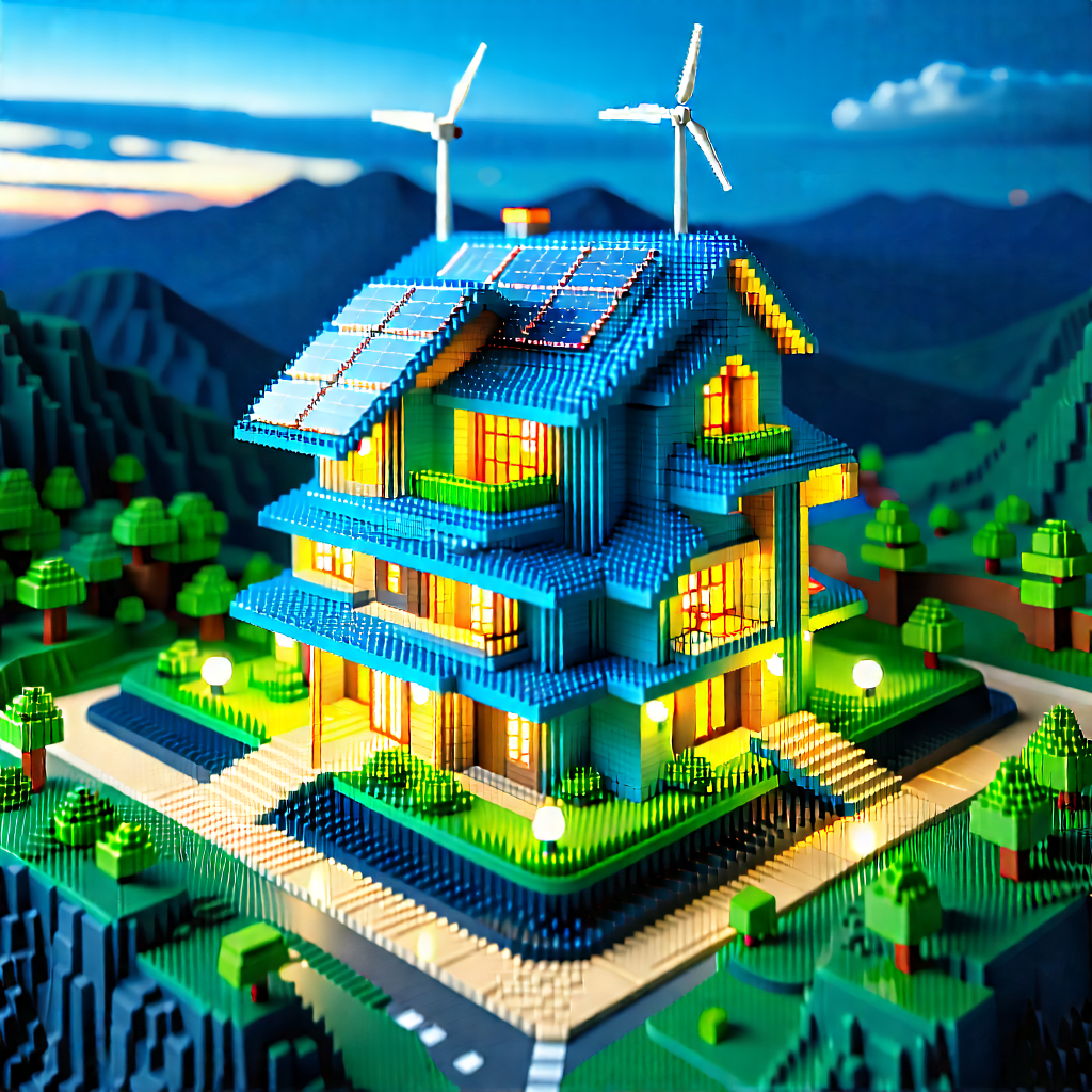 Tech Voxel Art: Innovative renewable energy (design:1.48)