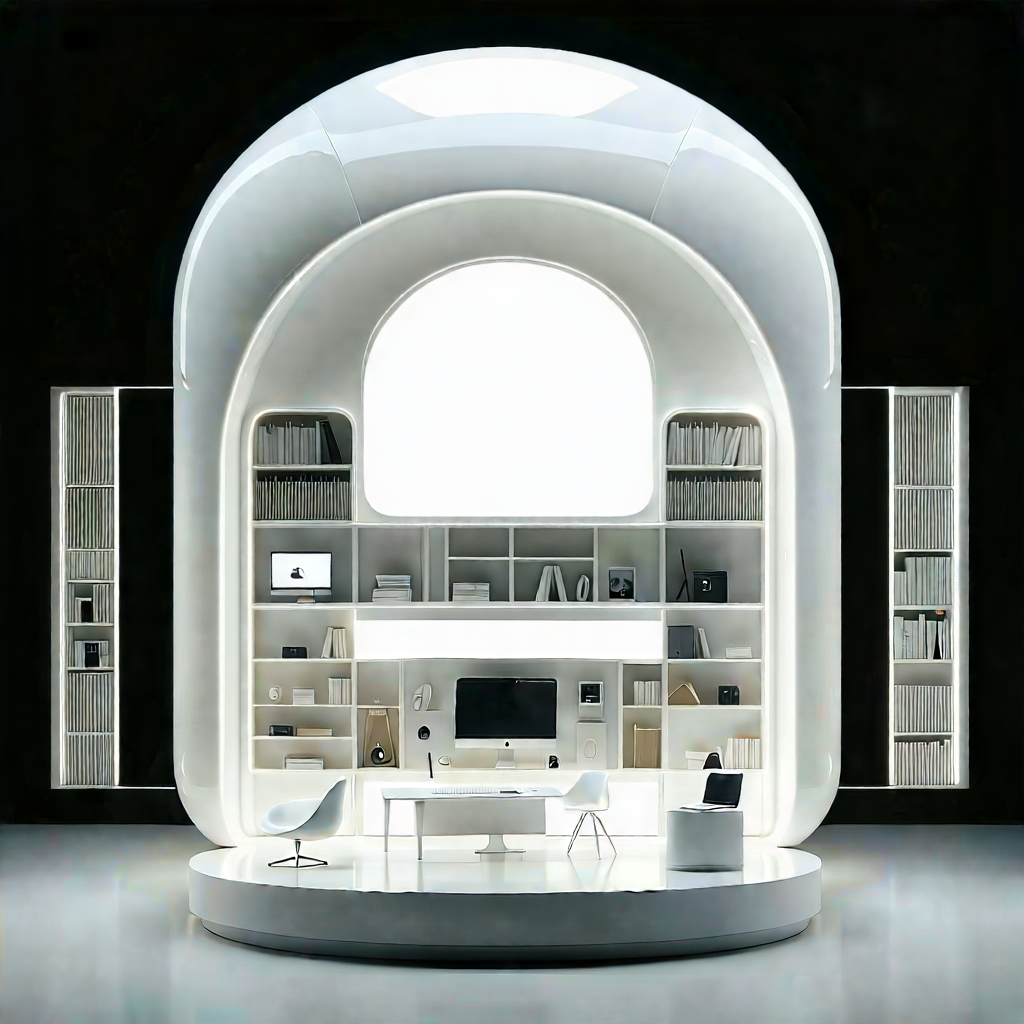 Tech Product Photography: Futuristic Innovation Hub With Large, Open,