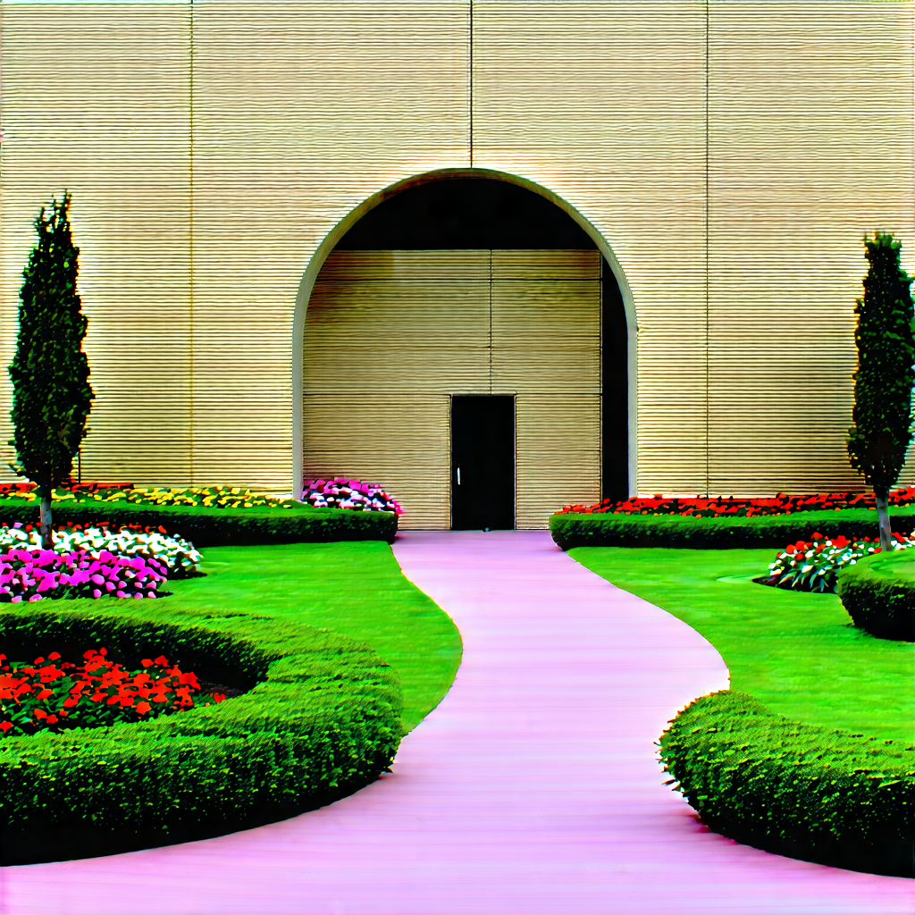 Lifestyle Architectural Photography: Spring Gardening During Festival Time With Large Building